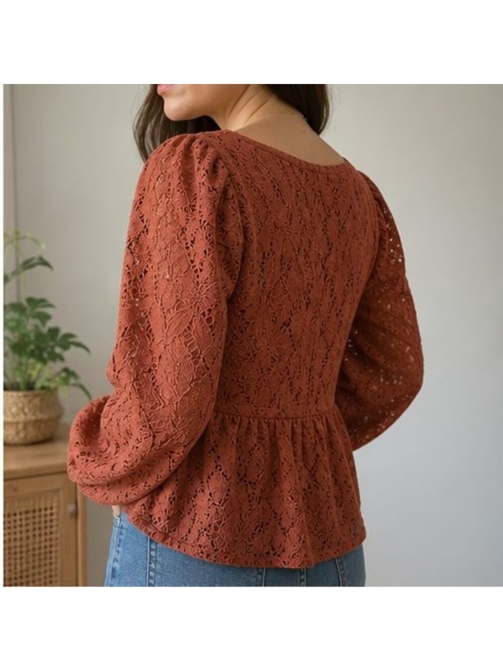 Rust Button Blouse - Picture 3 of 6